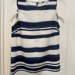 Dalia Navy and White Striped Tank Top
